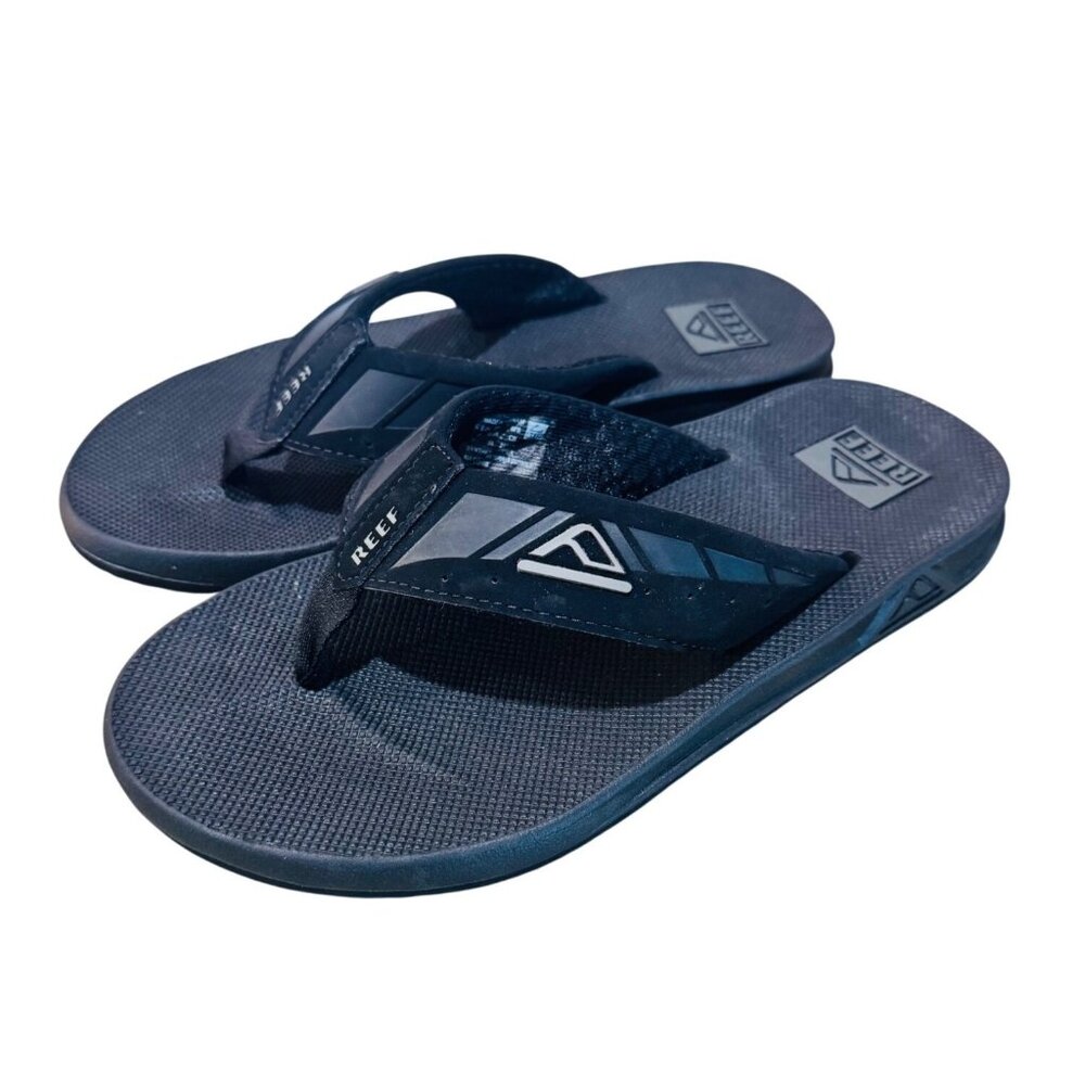 Reef Mens Black Phantom Flip Flops Size 7 Beach Sport Sandal Comfortable Casual